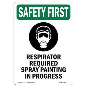 Respirator Required Spray Painting With Symbol