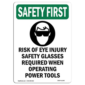 Risk Of Eye Injury Safety Glasses With Symbol