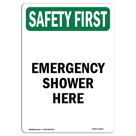 Emergency Shower Here