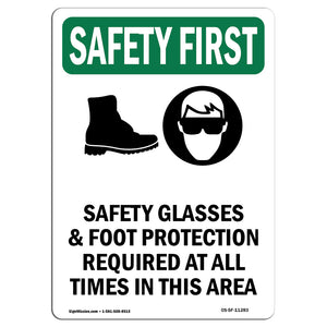 Safety Glasses & Foot Protection With Symbol