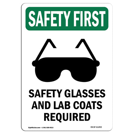 Safety Glasses And Lab Coats Required With Symbol