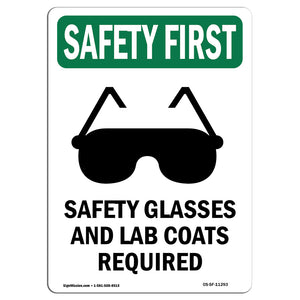 Safety Glasses And Lab Coats Required With Symbol