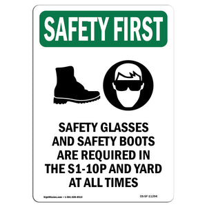 Safety Glasses And Safety Boots With Symbol