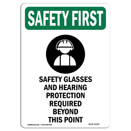 Safety Glasses And Hearing Protection With Symbol