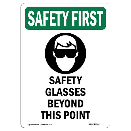 Safety Glasses Beyond This Point With Symbol