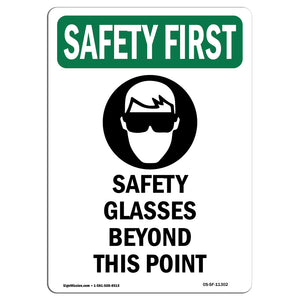 Safety Glasses Beyond This Point With Symbol