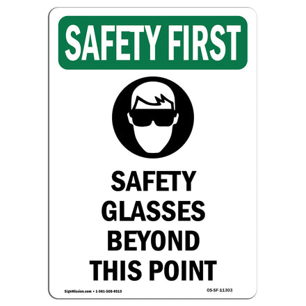 Safety Glasses Beyond This Point With Symbol