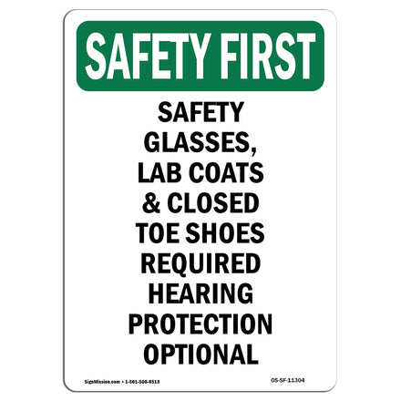 Safety Glasses Lab Coats & Closed