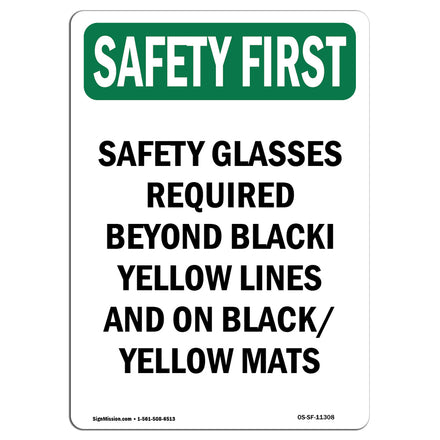 Safety Glasses Required Beyond Black-Yellow