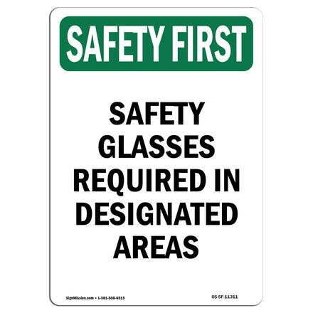 Safety Glasses Required In Designated