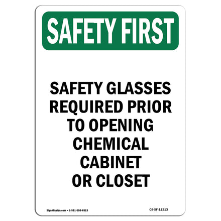 Safety Glasses Required Prior