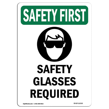 Safety Glasses Required With Symbol