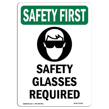 Safety Glasses Required With Symbol