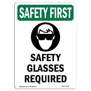 Safety Glasses Required With Symbol