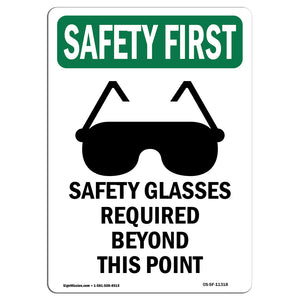 Safety Glasses Required Beyond With Symbol