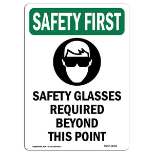 Safety Glasses Required Beyond With Symbol