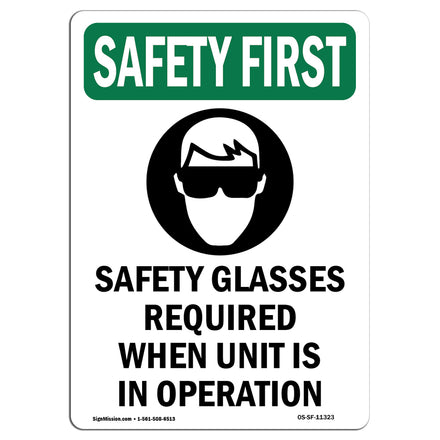 Safety Glasses Required When With Symbol