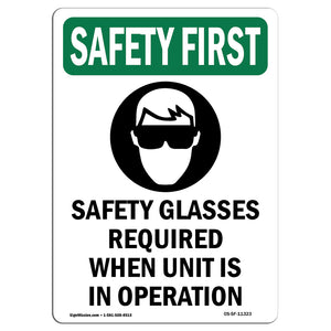 Safety Glasses Required When With Symbol