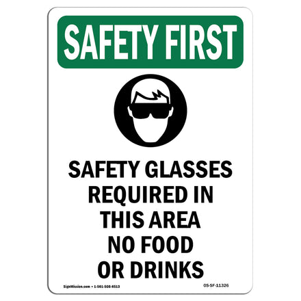 Safety Glasses Required In This With Symbol
