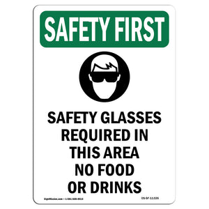 Safety Glasses Required In This With Symbol