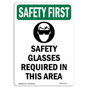 Safety Glasses Required Area Bilingual