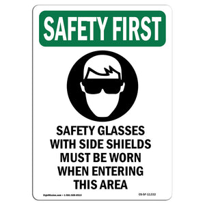 Safety Glasses With Side Shields With Symbol