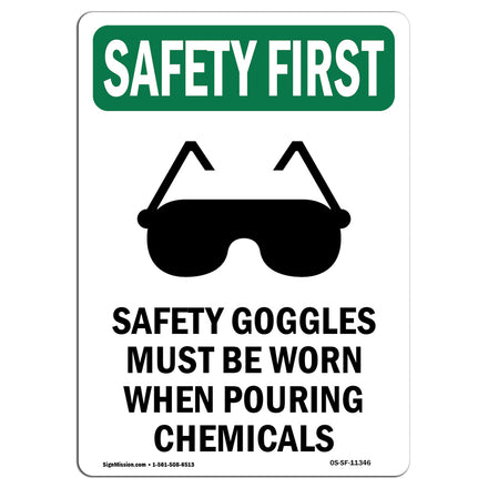 Safety Goggles Must Be Worn With Symbol