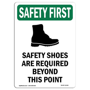 Safety Shoes Are Required Beyond With Symbol