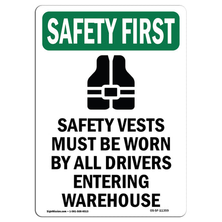 Safety Vests Must Be Worn By With Symbol