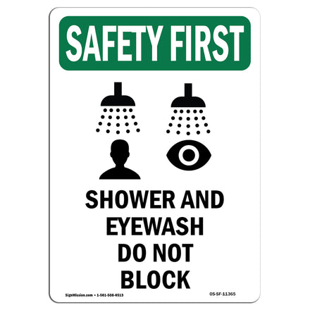 Shower And Eyewash Do Not Block With Symbol