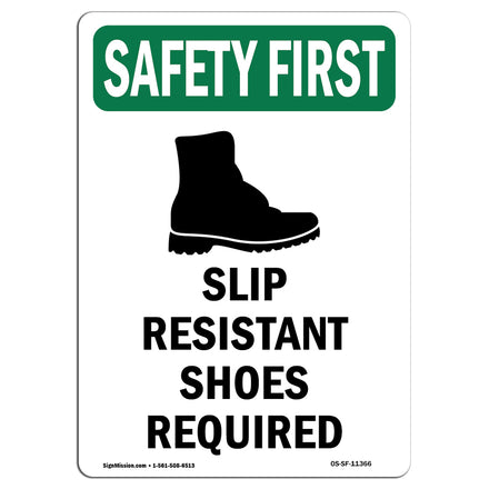 Slip Resistant Shoes Required With Symbol