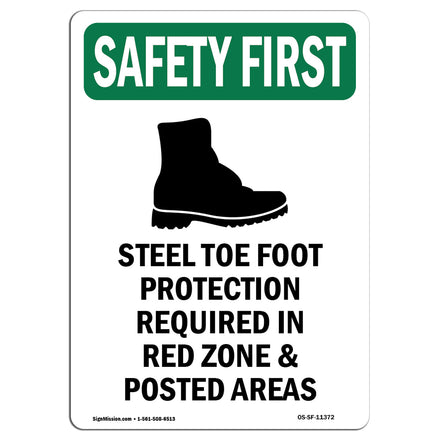 Steel Toe Foot Protection Required With Symbol