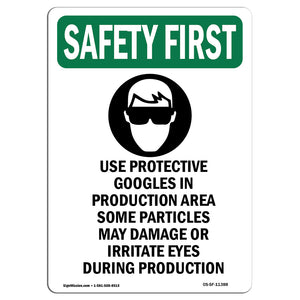 Use Protective Goggles In Production With Symbol