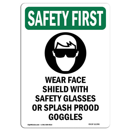 Wear Face Shield With Safety With Symbol