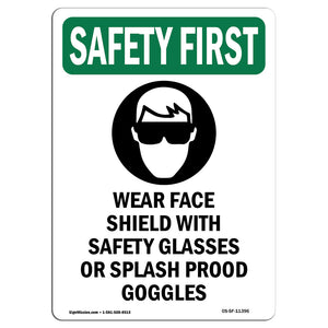 Wear Face Shield With Safety With Symbol