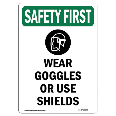 Wear Goggles Or Use Shields