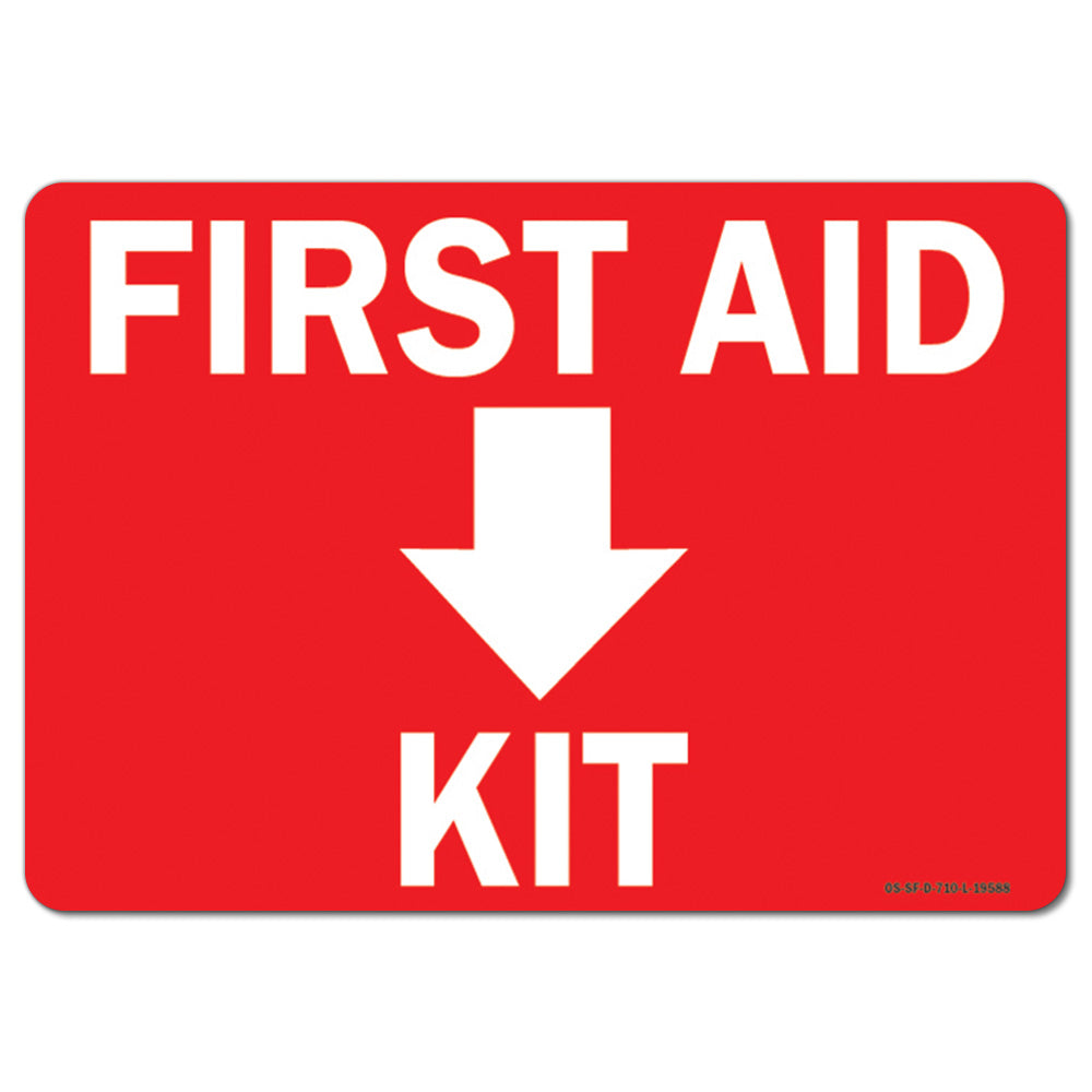 First Aid Kit with Down Arrow