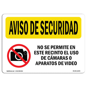 Camera Or Video Prohibited Spanish