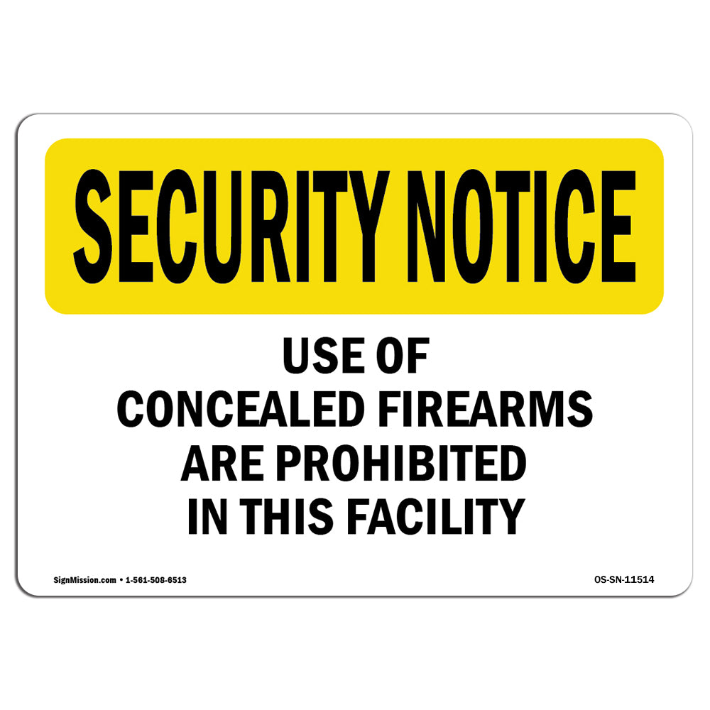 Concealed Firearms Prohibited