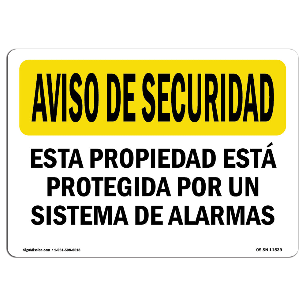 Facility Protected By Alarm Spanish