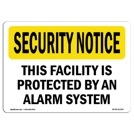 Facility Protected By Alarm Spanish