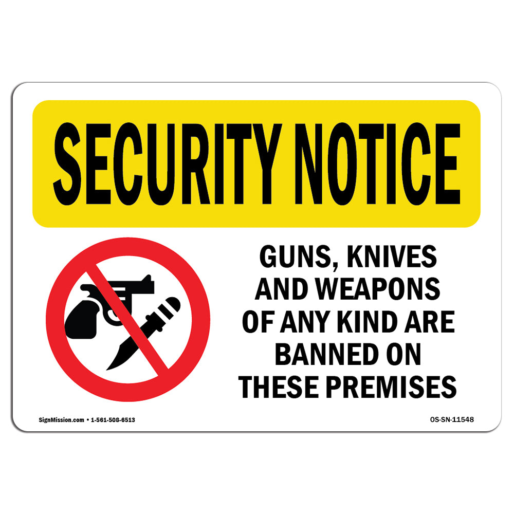 Guns Knives Weapons Banned Premises