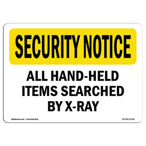Hand-Held Items Searched By X-Ray