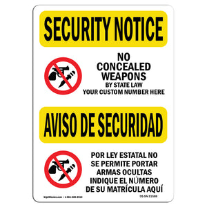 No Concealed Weapons Bilingual