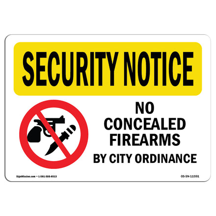 No Concealed Weapons By City