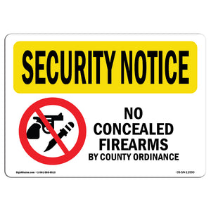 No Concealed Weapons By County