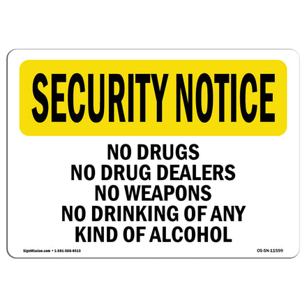 No Drugs Dealers Weapons Drinking