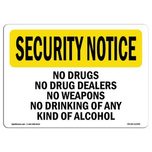 No Drugs Dealers Weapons Drinking