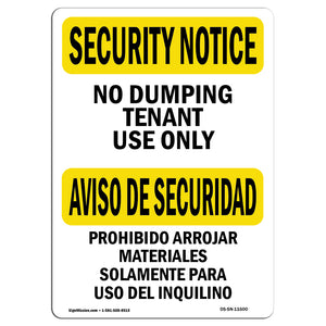 No Dumping Tenant Use Only