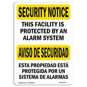 Facility Protected By Alarm Spanish